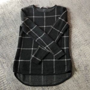 Athleta Soft Gray Plaid Sweater